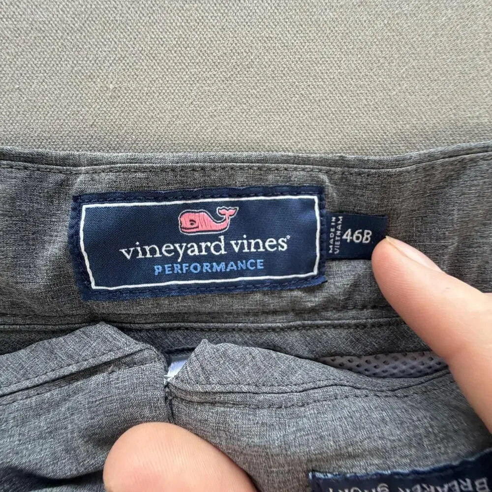 Vineyard Vines Breaker Short Shorts Mens 46B Gray Chino Stretch 9 Inseam